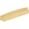 Jeffrey Alexander 160 mm Center Brushed Gold Square-to-Center Square Renzo Cabinet Cup Pull 141-160BG - alternate 1